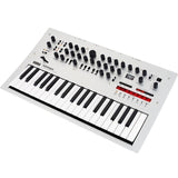 Der Korg minilogue ist ein 4-stimmiger polyphoner analoger Synthesizer, der satten Analogsound, einen integrierten 16-Schritt-Sequenzer und ein schlankes, robustes Design aus Aluminium und Holz bietet – perfekt für Studio oder Bühne.
